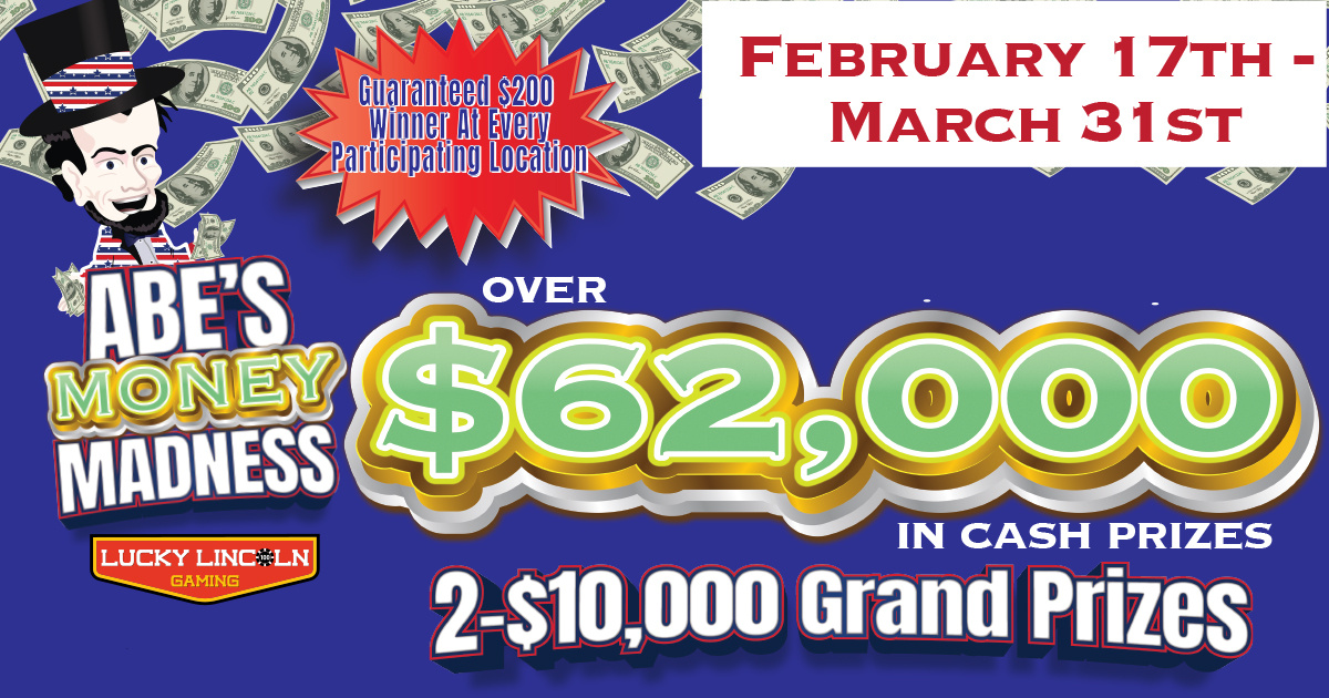 Abe's Money Madness - Now over $62,000 in cash prizes